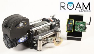 ROAM by Superwinch, a new patented concept that allows smartphone control of a winch. The system provides full control over power-in and power-out while taking advantage of the capabilities of a smartphone. ROAM creates a secure Wi-Fi network that provides the connectivity allowing two-way winch and smartphone communication.