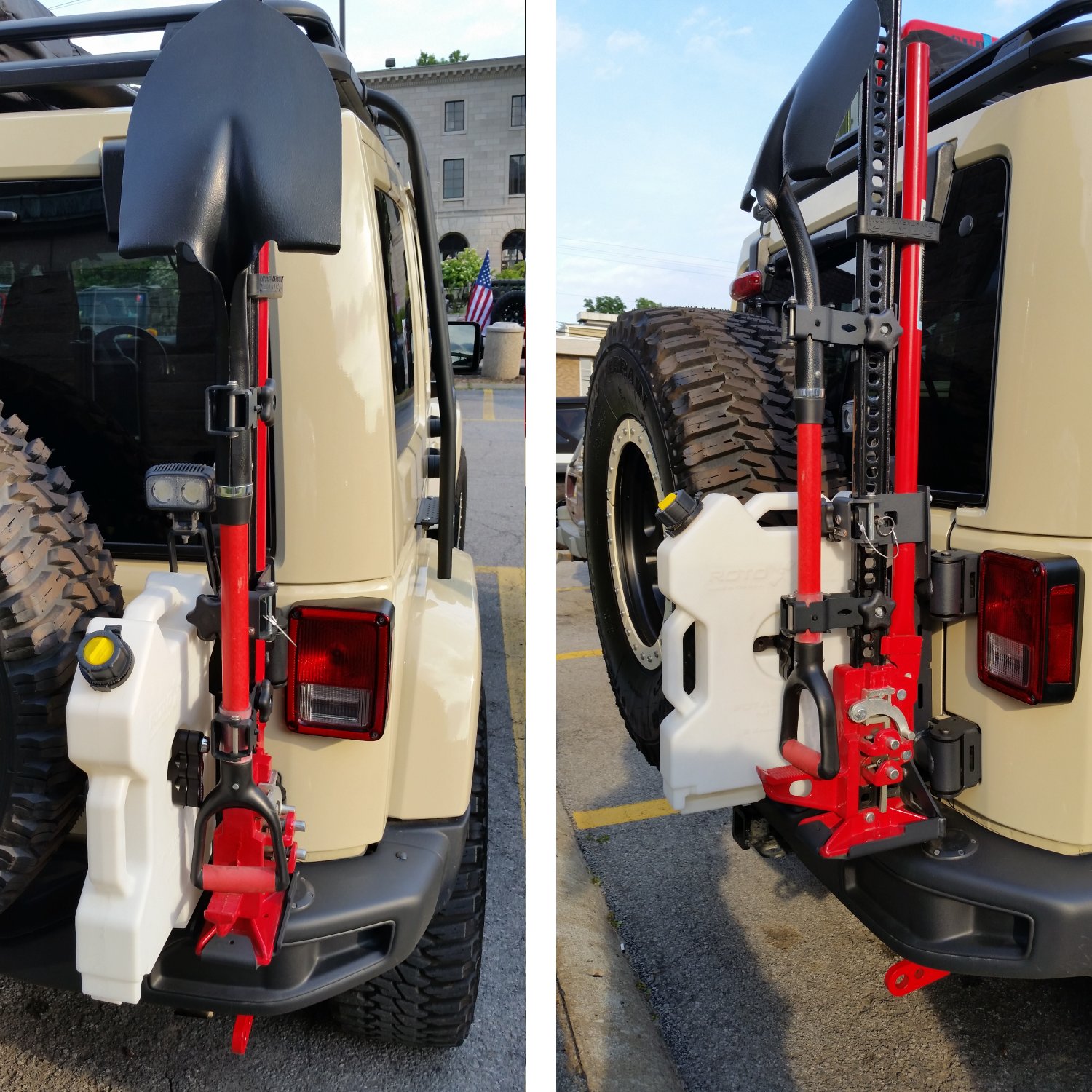 Below are a few photo examples of the Maximus-3 rear tire carrier with acce...