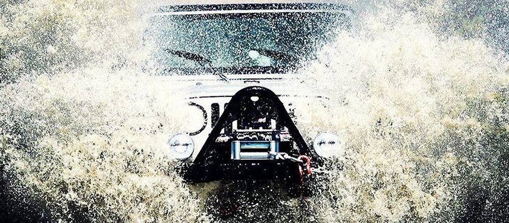 Jeep Wrangler making a splash