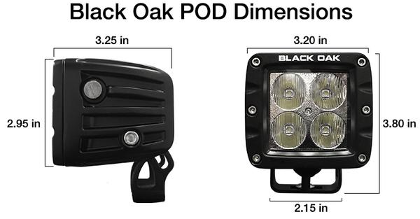 Black Oak LED POD dimensions